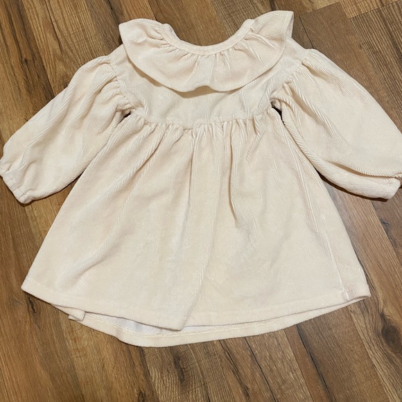 Rachel Zoe Cream Kids Dress with Ruffled Collar - Picture 1 of 3